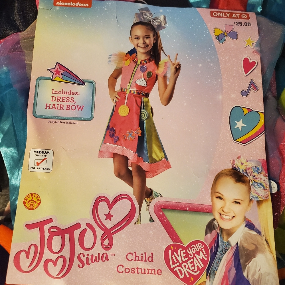 Nickelodeon, Jojo Siwa, Halloween Costume, Child's Sz M 8-10, NWT